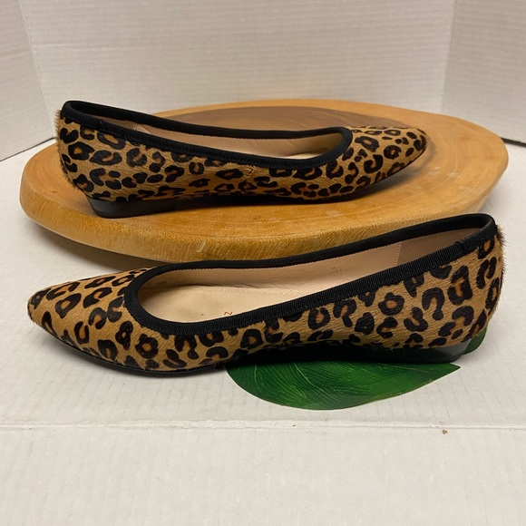 Sasha London BALLET Leopard Print dyed Pony Hair Ballet Flats - Picture 3 of 9